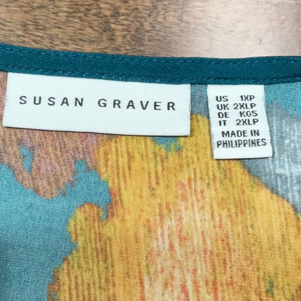 Susan Graver Split Neck Tunic Euc - image 5